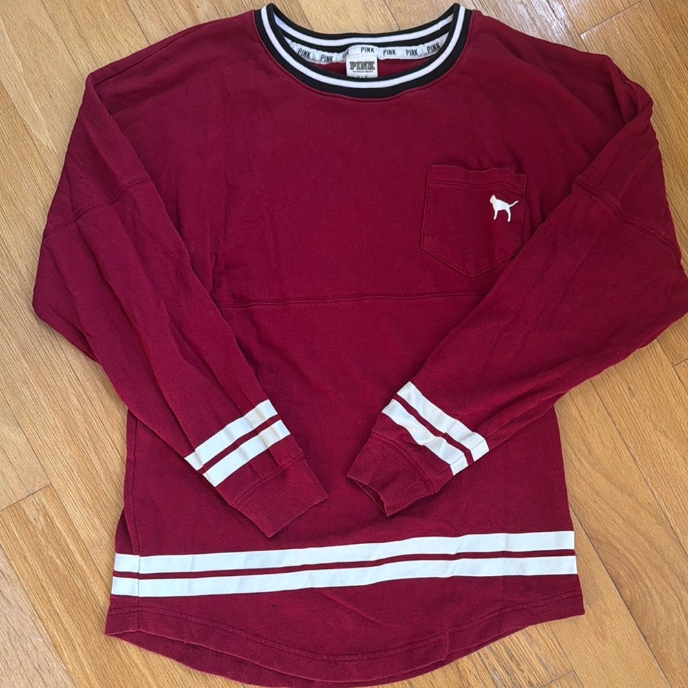PINK Maroon Long Sleeve Shirt